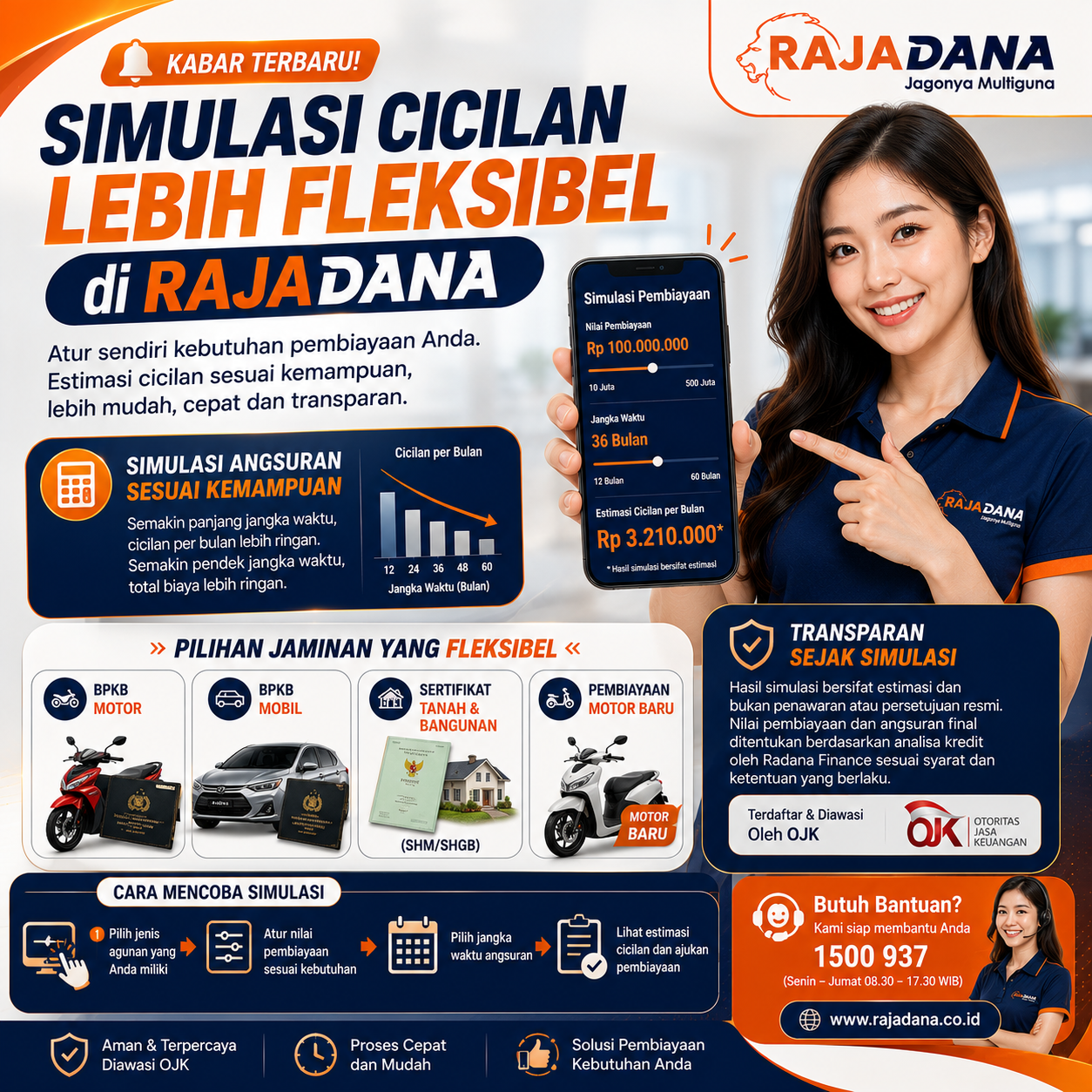 Ilustrasi simulasi cicilan fleksibel di RAJADANA